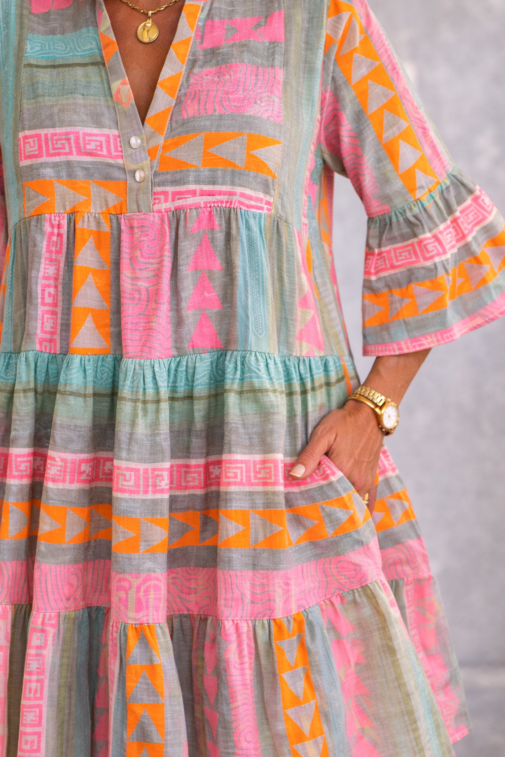 Irene – Patterned Flowing Midi Dress