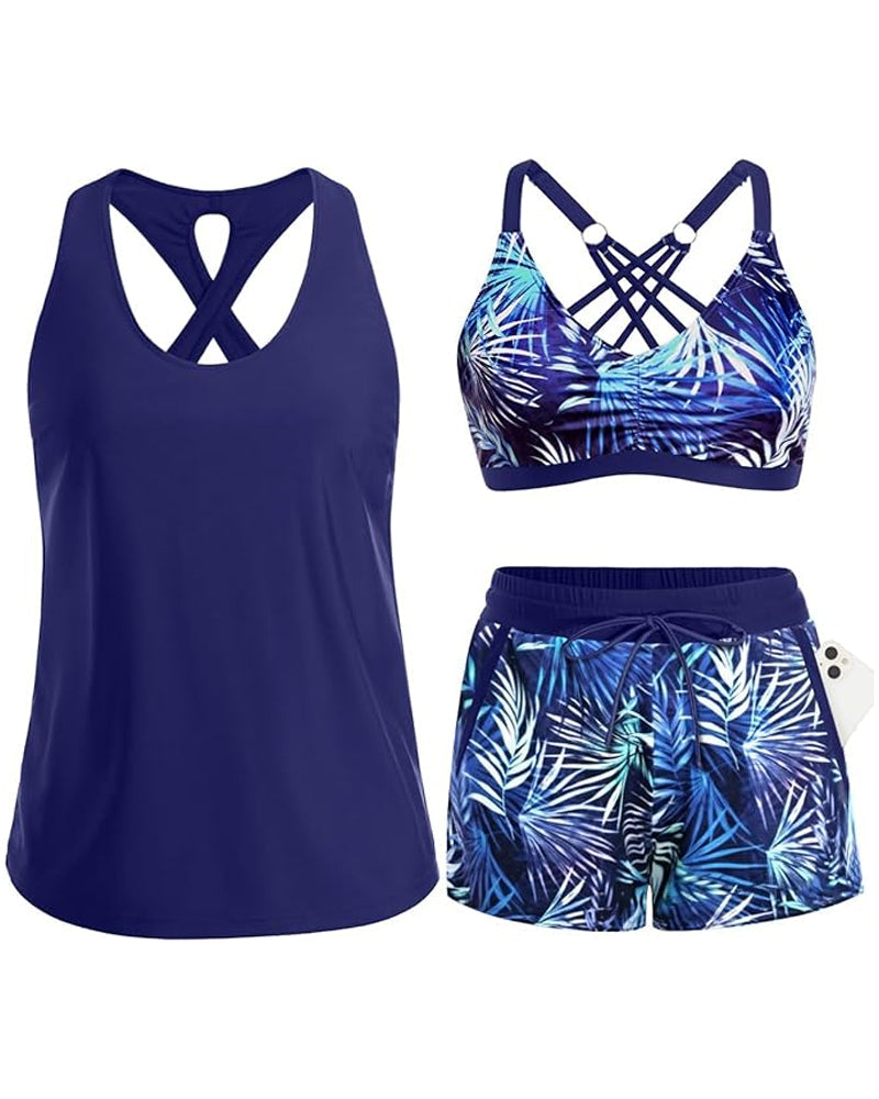 Carol – Three-Piece Tankini and Shorts Set