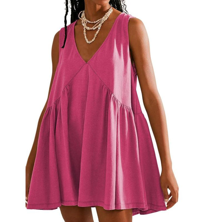 Danna – Casual V-Neck Flared A-Line Tank Dress