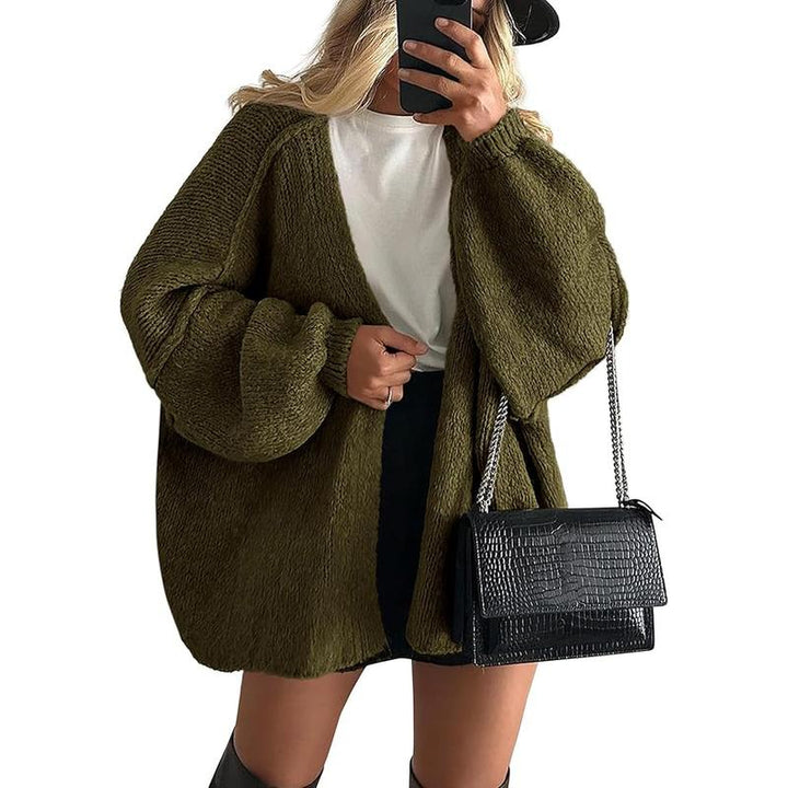 Sheena – Oversized Lantern Sleeve Autumn Knit Cardigan