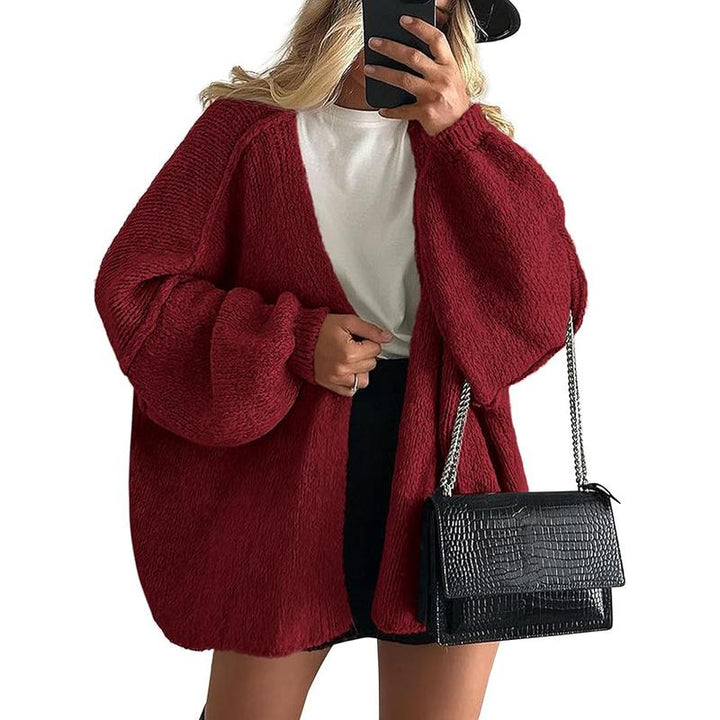 Sheena – Oversized Lantern Sleeve Autumn Knit Cardigan