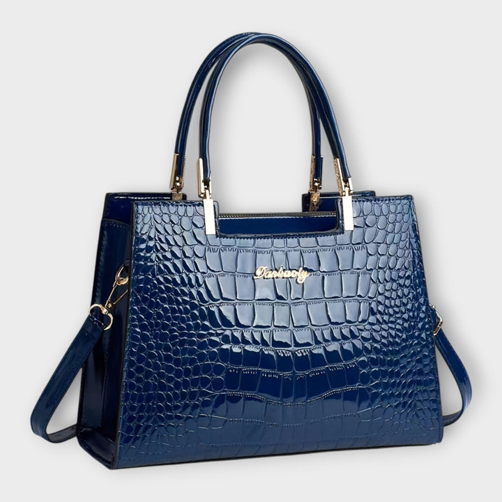 Rosemary – Glossy Crocodile Pattern Handbag