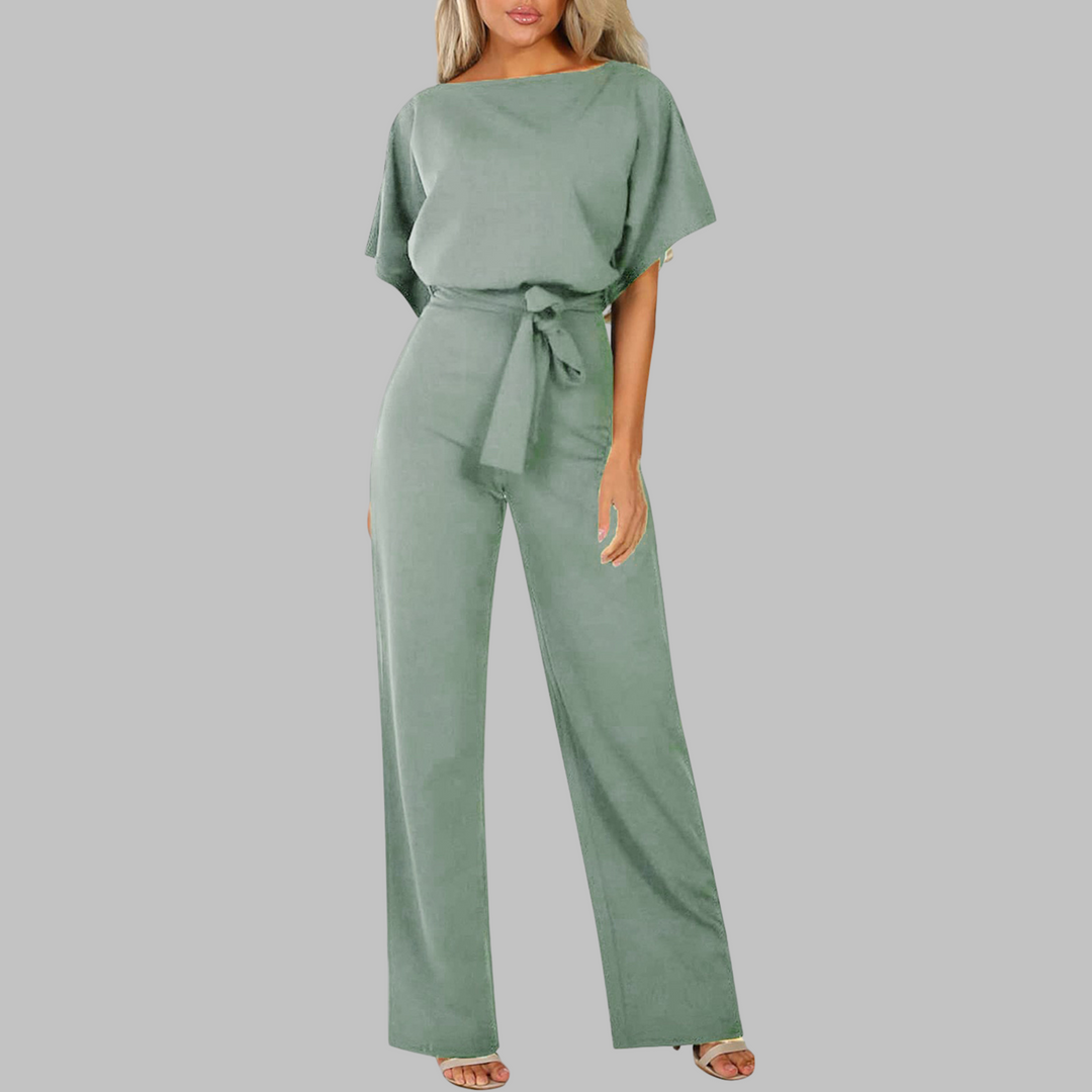 Stephanie – Casual Tie Front Batwing Sleeve Jumpsuit