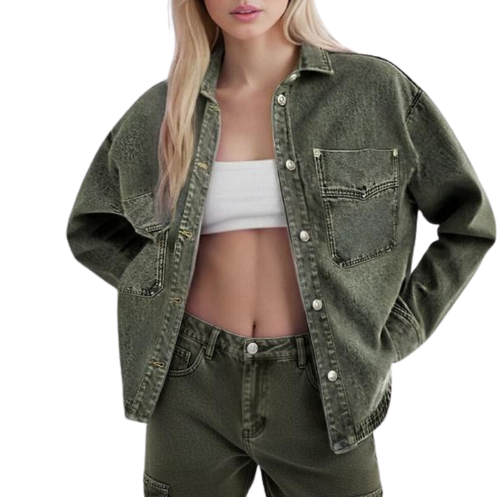 Sharon – Solid Zip-Up Collared Workout Jacket