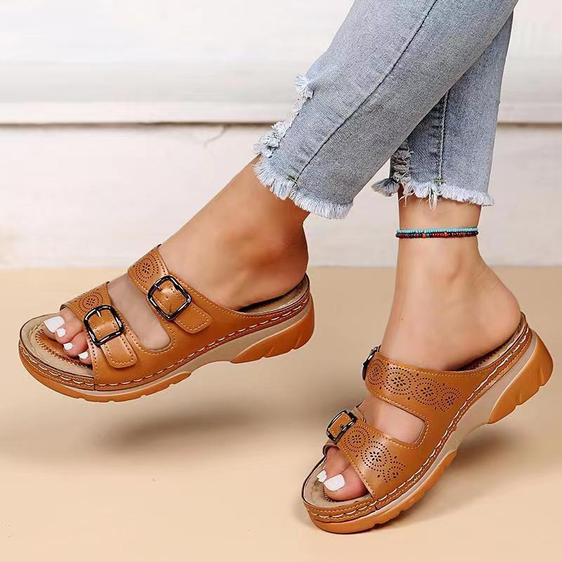 Alicia – Double Buckle Orthopedic Comfort Sandals