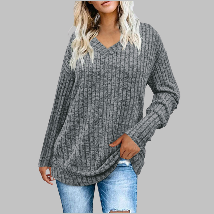 Sonia – Comfy V-Neck Long Sleeve Top