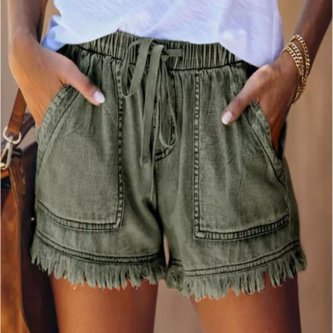 Imelda – Casual Soft Waist-Tie Loose Fit Shorts