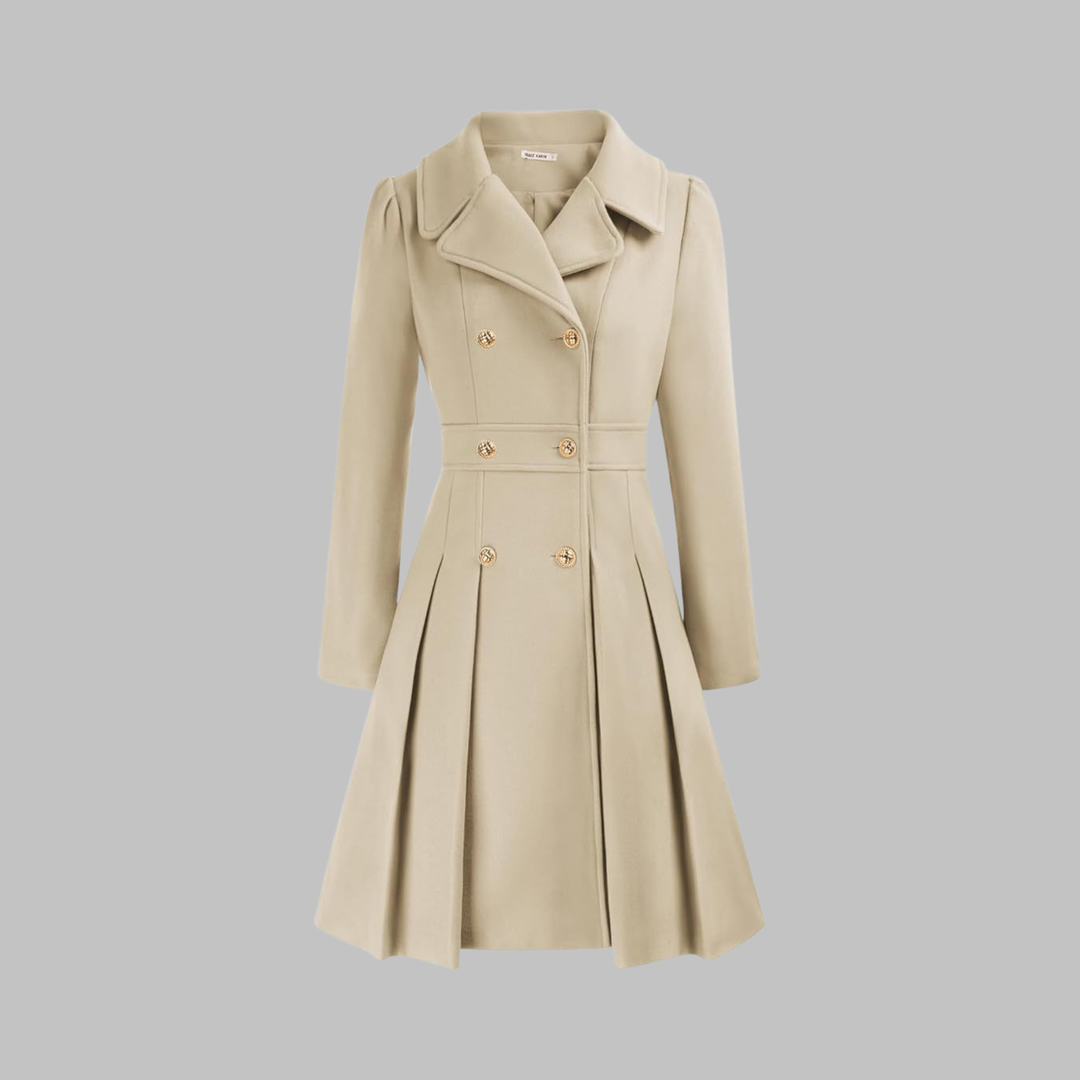 Enid – Classy Double Button Long Sleeve Coat