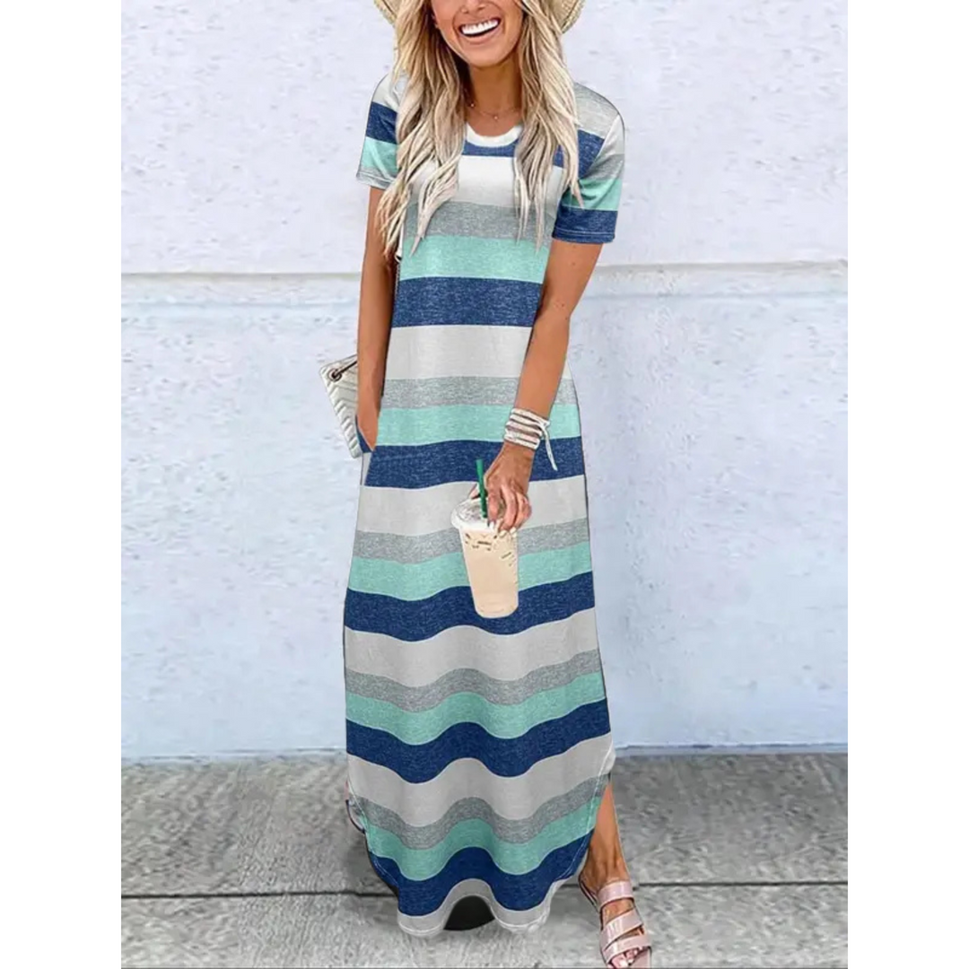 Jill – Casual Round Neck Summer Maxi Dress