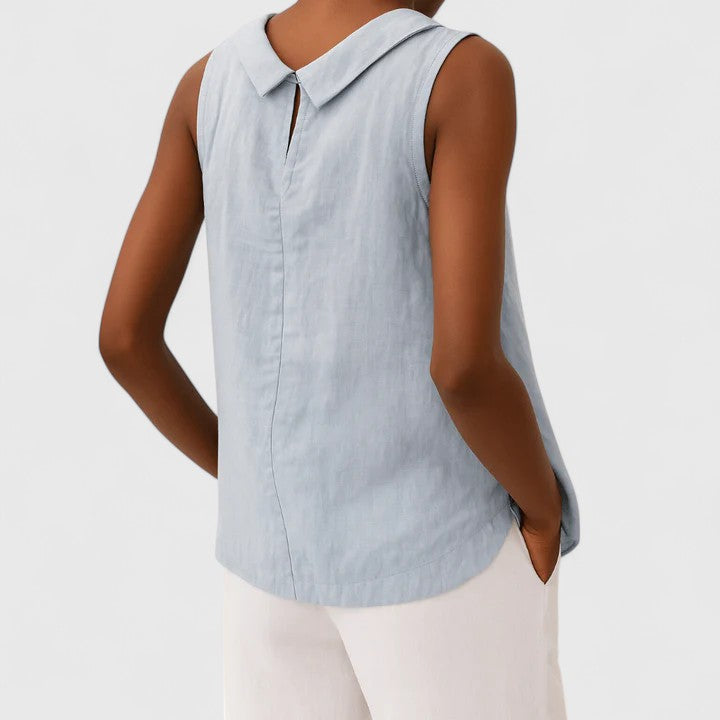 Yvette – Elegant Roll Collar Top
