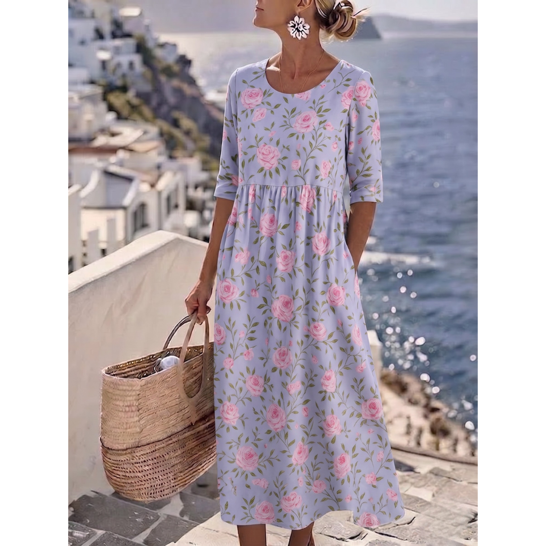 Jennifer – Elegant Floral Midi Dress