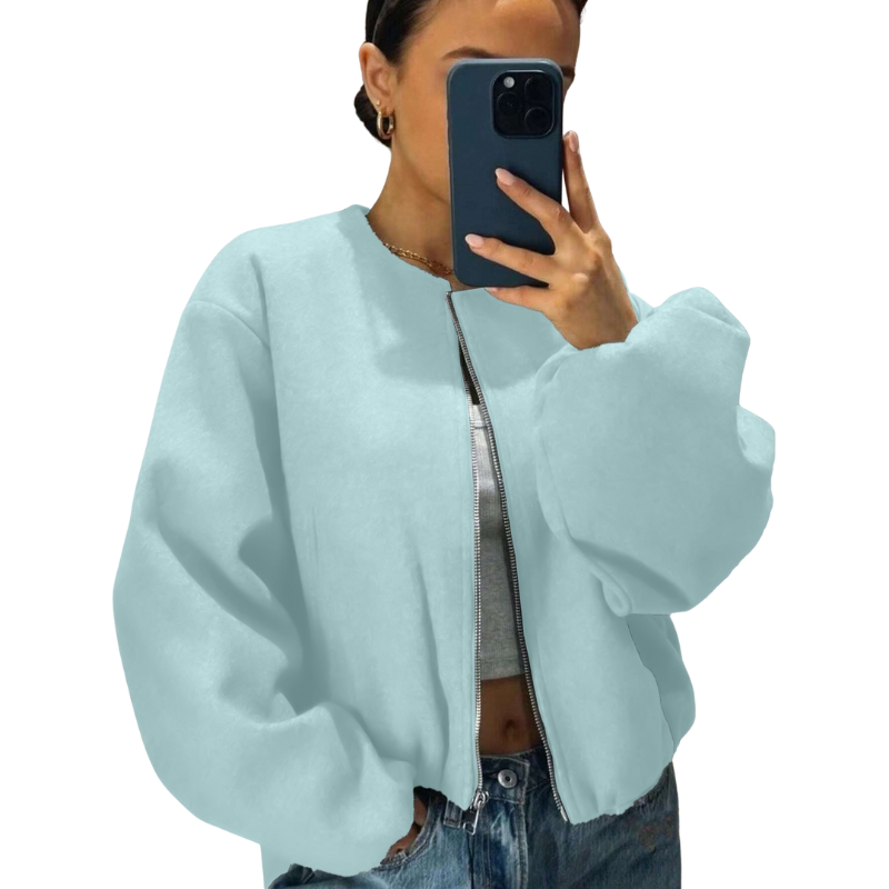 Victoria – Trendy Oversized Collar Detail Cropped Winter Jacket