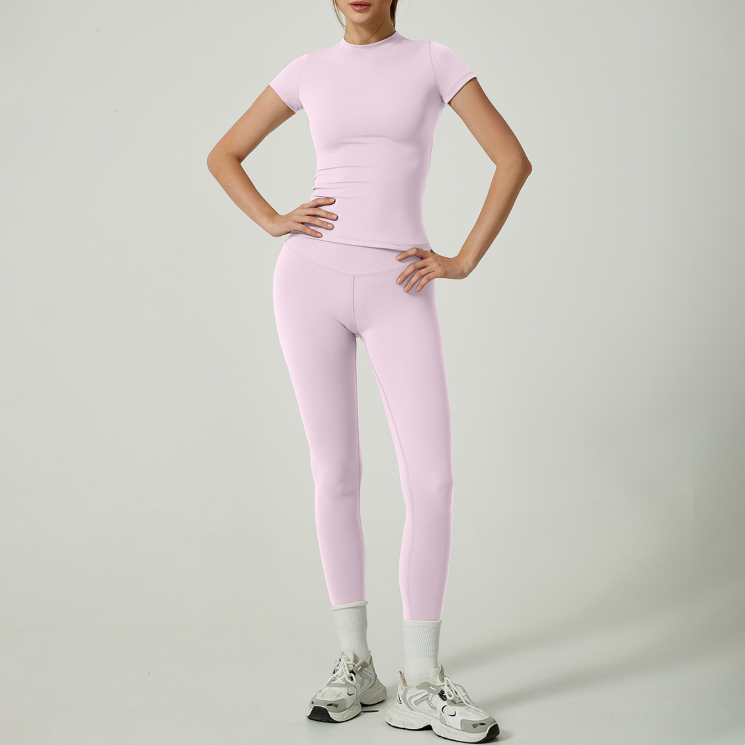 Sonia – Casual Plain Top and Leggings Loungewear Set
