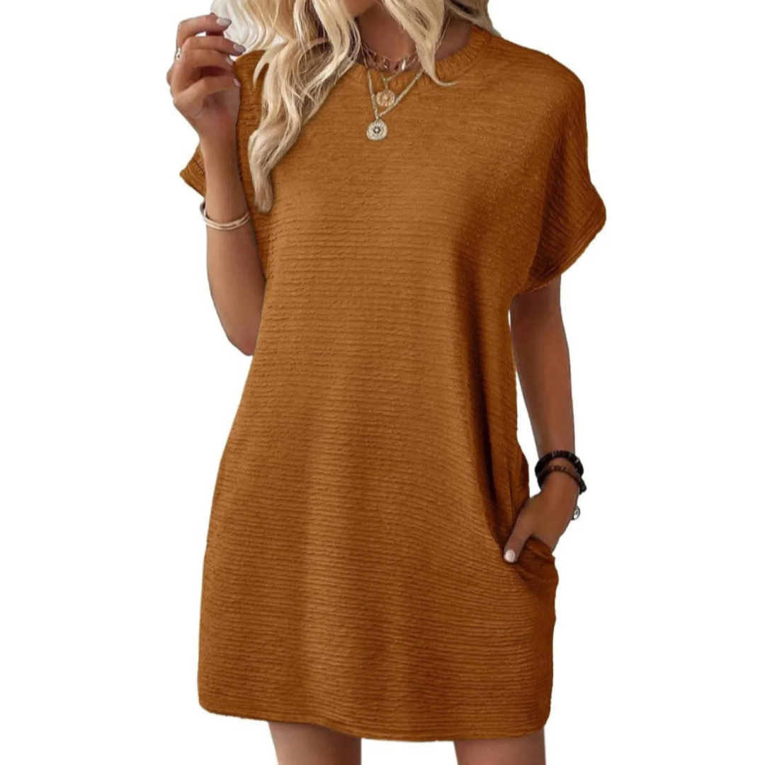 Teresa – Casual Minimalist Round Neck Summer Dress