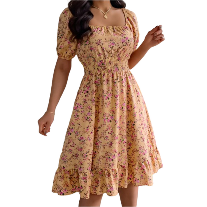Sally – Classic Square Neck Ruffled Summer Sundress