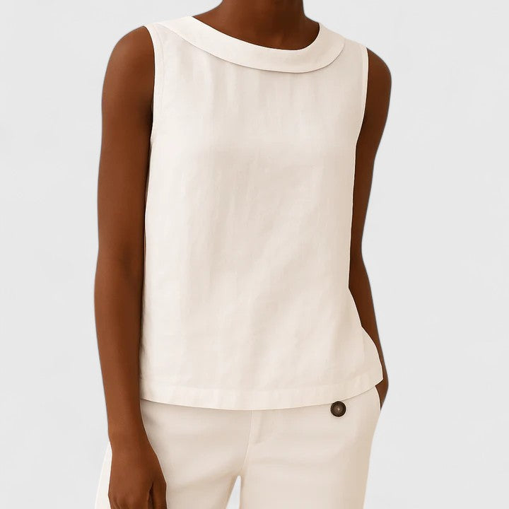 Yvette – Elegant Roll Collar Top