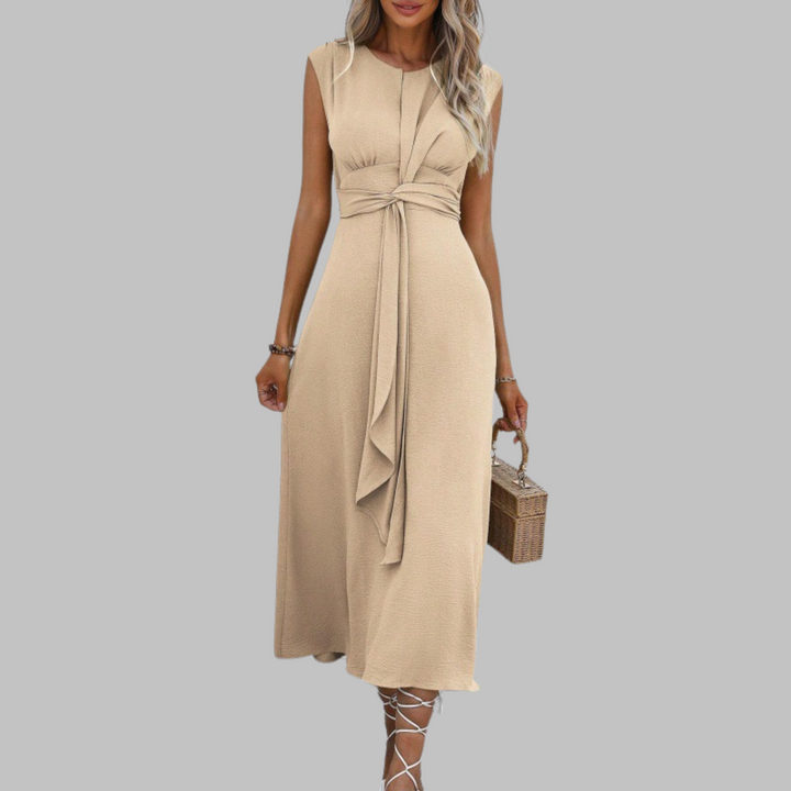 Angela – Elegant Sleeveless Round Neck Maxi Dress