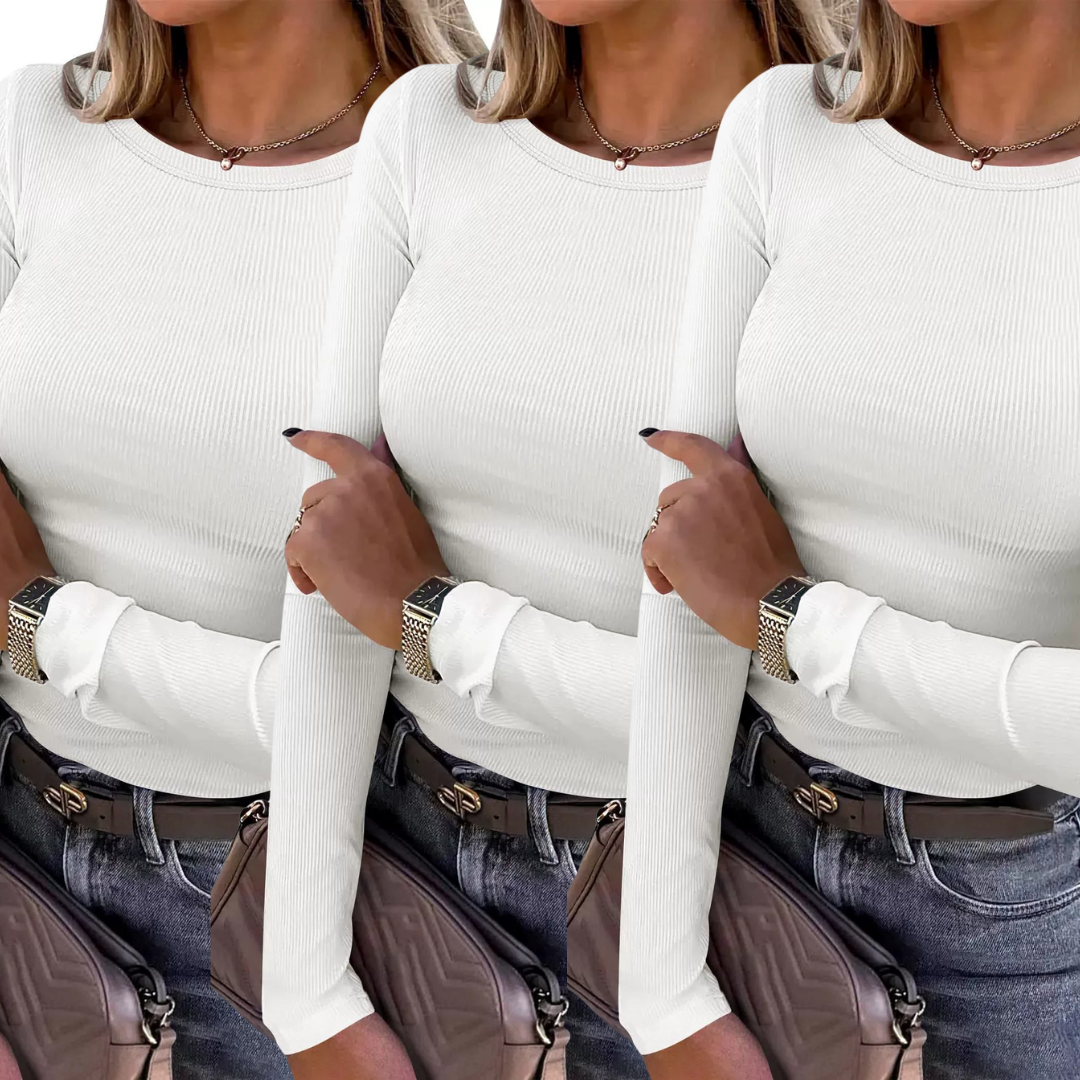 Anthea – Lace Mesh Long Sleeve Fitted Blouse
