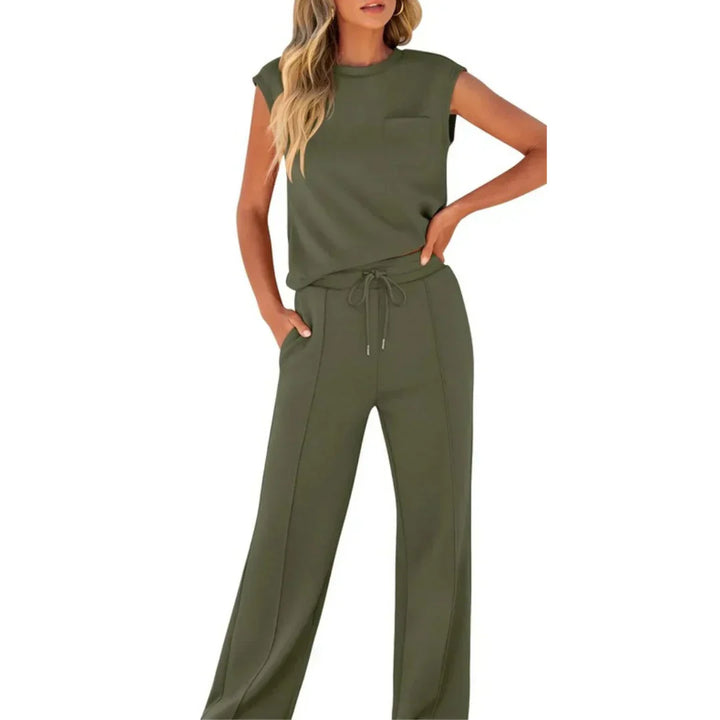 Kaiya – Sleeveless Top and Wide Leg Trouser Set