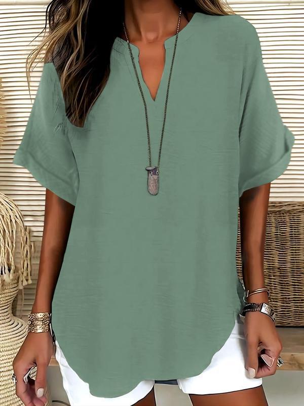 Maureen – Soft Notched Neck Blouse