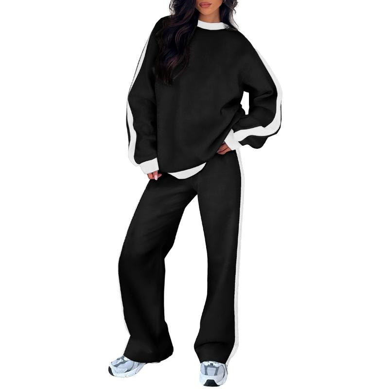 Sally – Comfortable Sweatshirt and Straight Leg Pants Lounge Set