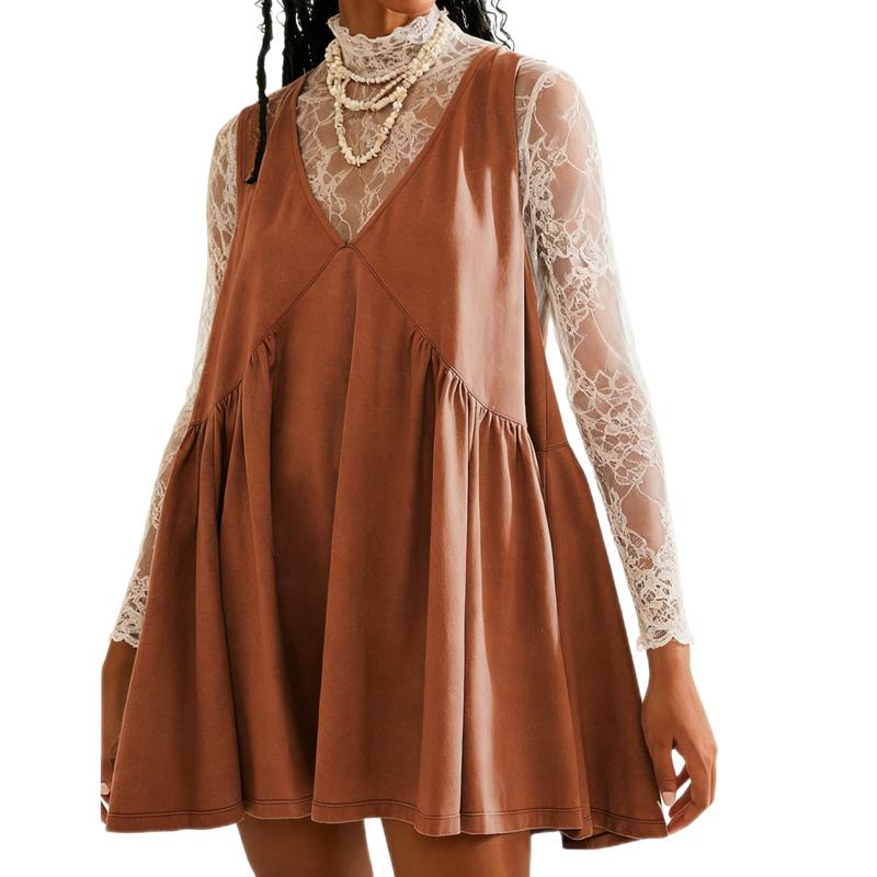 Danna – Casual V-Neck Flared A-Line Tank Dress