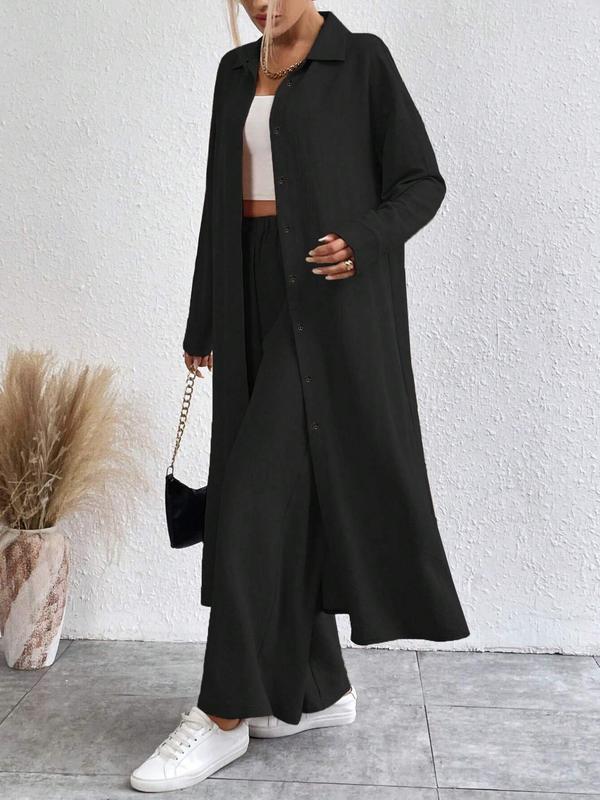 Sally – Cozy Long Sleeve Top and Wide Leg Trousers Set