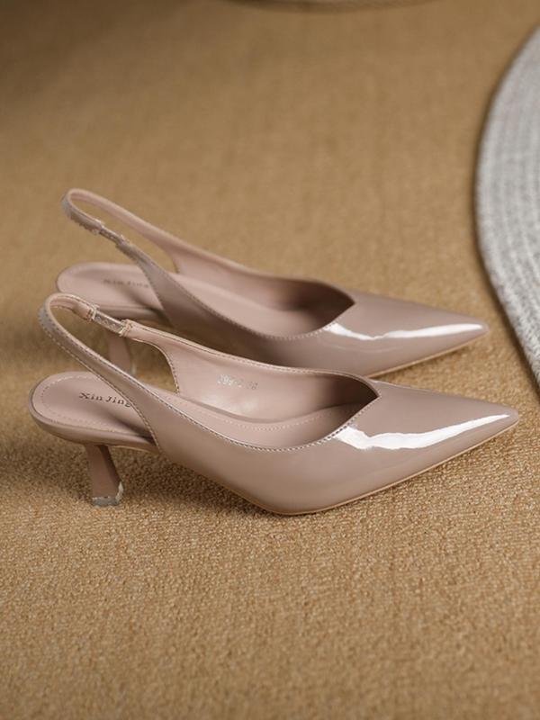 Stephanie – Leather Slingback Pointed Toe Pumps