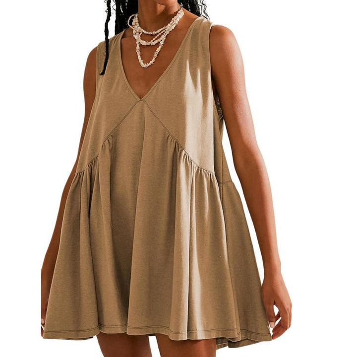 Danna – Casual V-Neck Flared A-Line Tank Dress