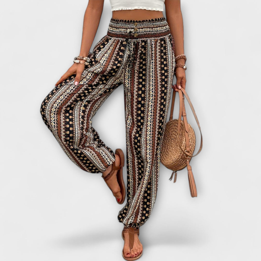 Zelora – Ethnic Graphic Wide-Leg Pants