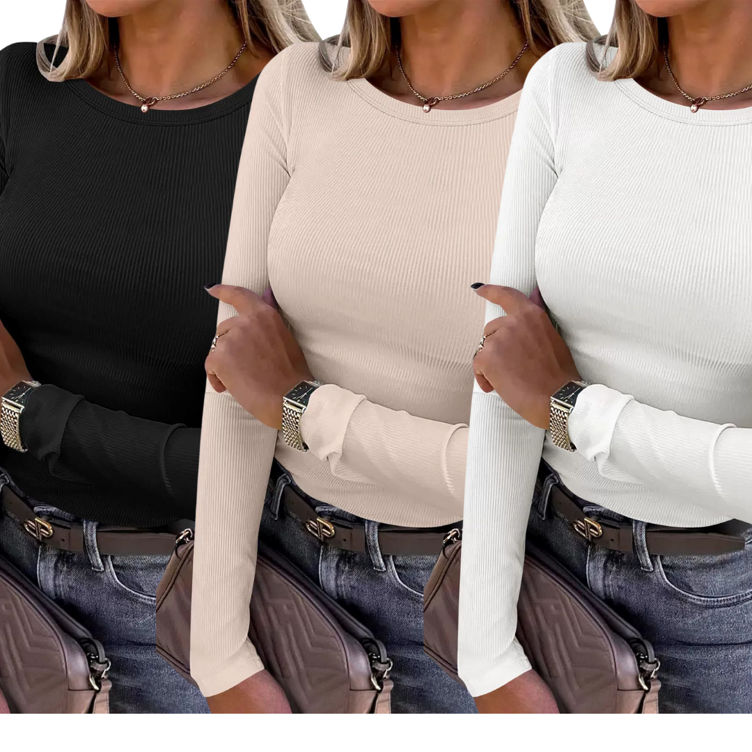 Anthea – Lace Mesh Long Sleeve Fitted Blouse