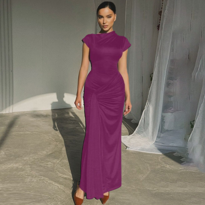 Miriam – Elegant Wrap Ruched Bodycon Formal Dress
