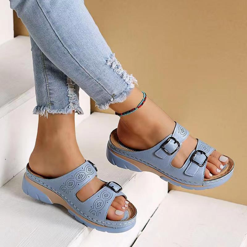 Alicia – Double Buckle Orthopedic Comfort Sandals