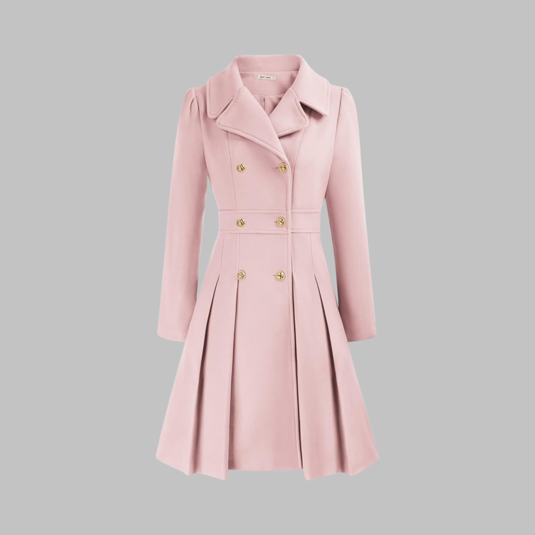 Enid – Classy Double Button Long Sleeve Coat