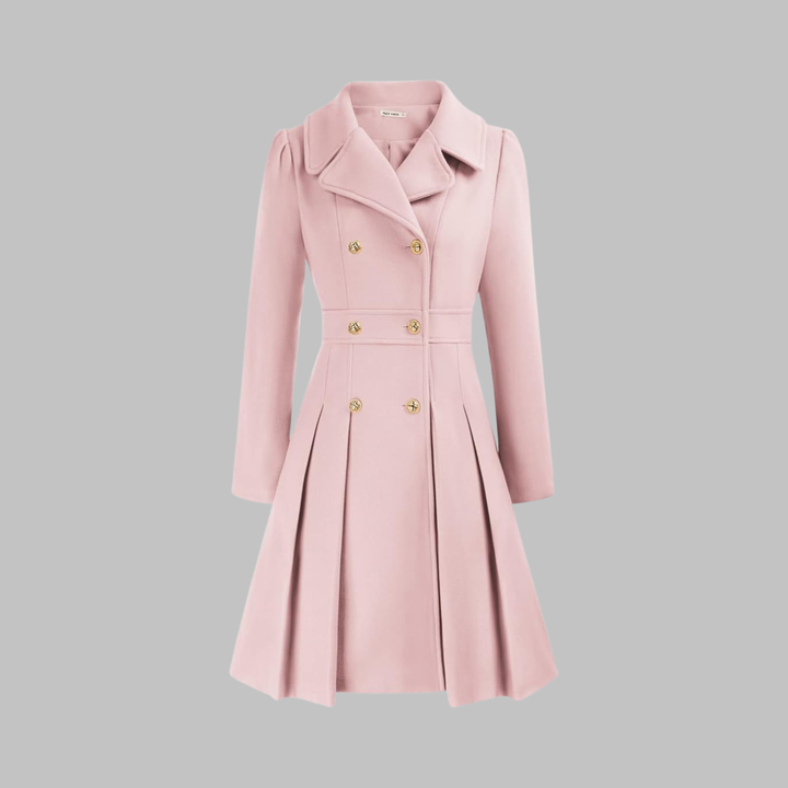 Enid – Classy Double Button Long Sleeve Coat