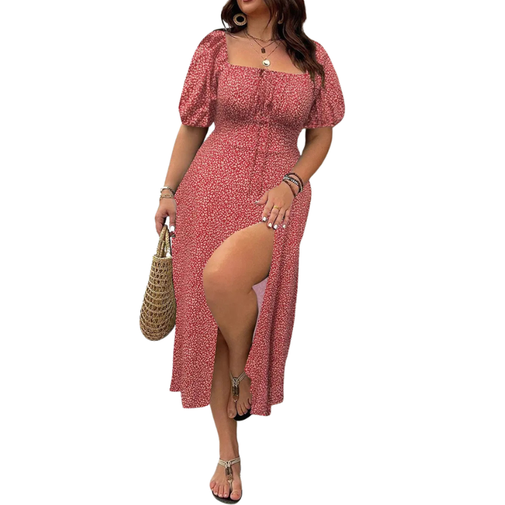 Sandra – Trendy Plus Size Floral Print Dress