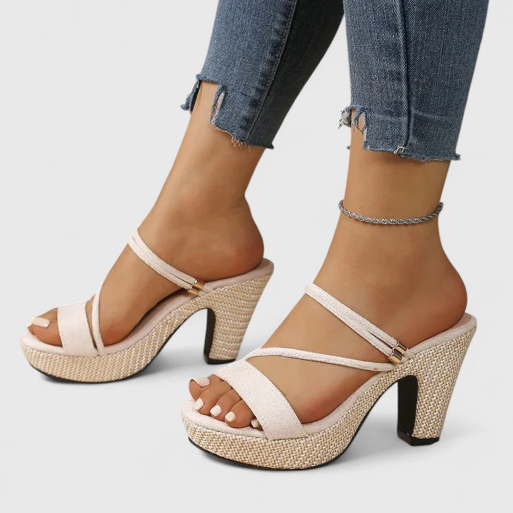 Lorienna – Strappy Platform Block Heel Sandals