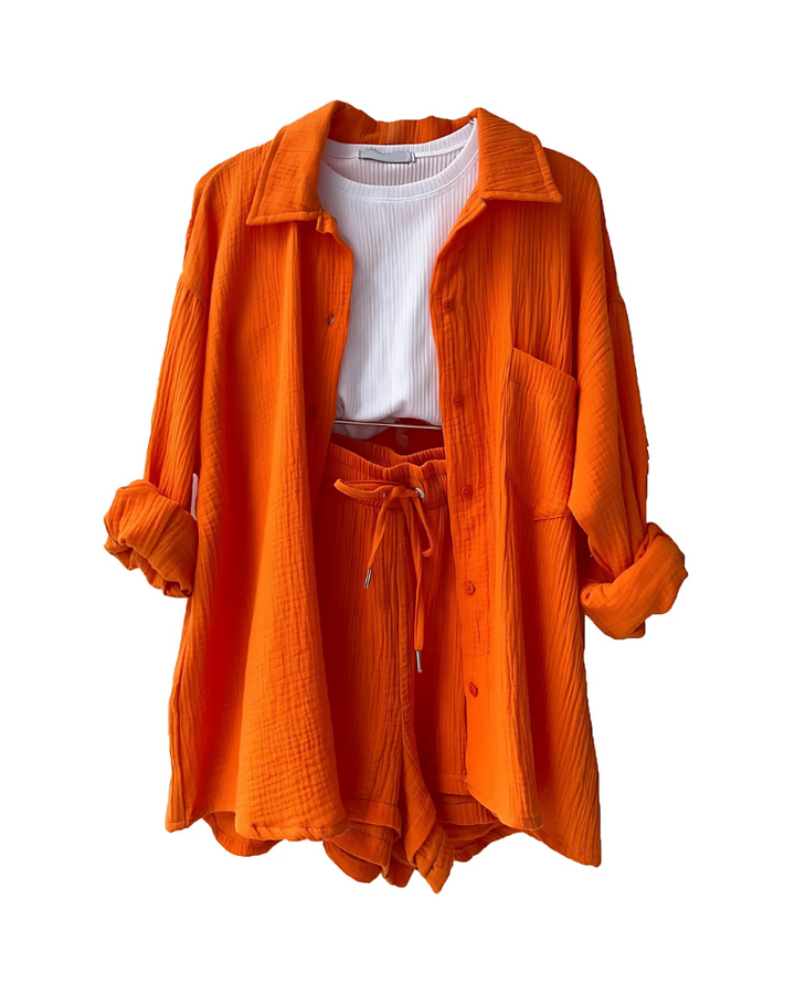 Vera – Modern Button-Up Shorts Set