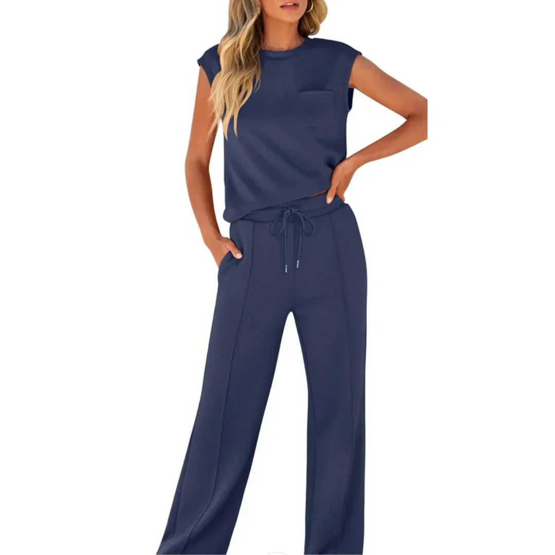 Harlow – Sleeveless Top and Wide-Leg Pants Set