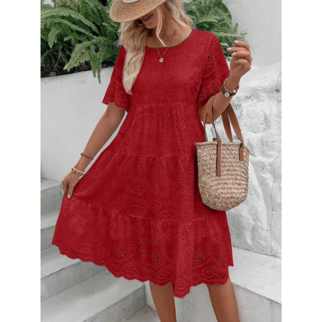 Lottie – Elegant Round Neck Boho Summer Dress