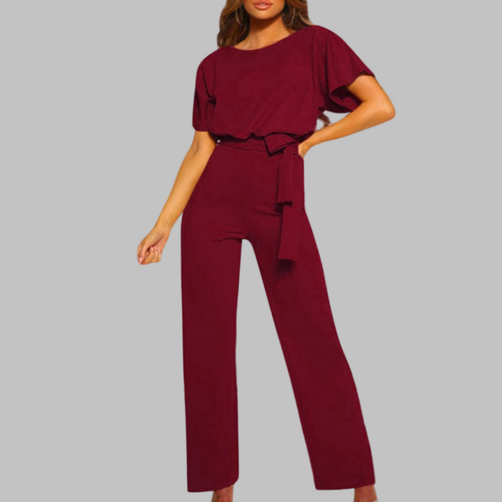Jean – Casual Tie Front Batwing Sleeve Jumpsuit