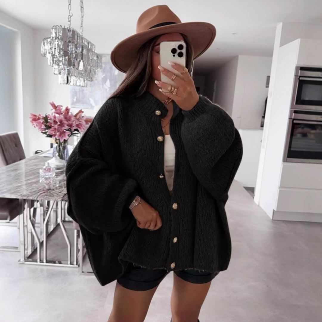 Lettie – Classic Button-Down Long Sleeve Cardigan