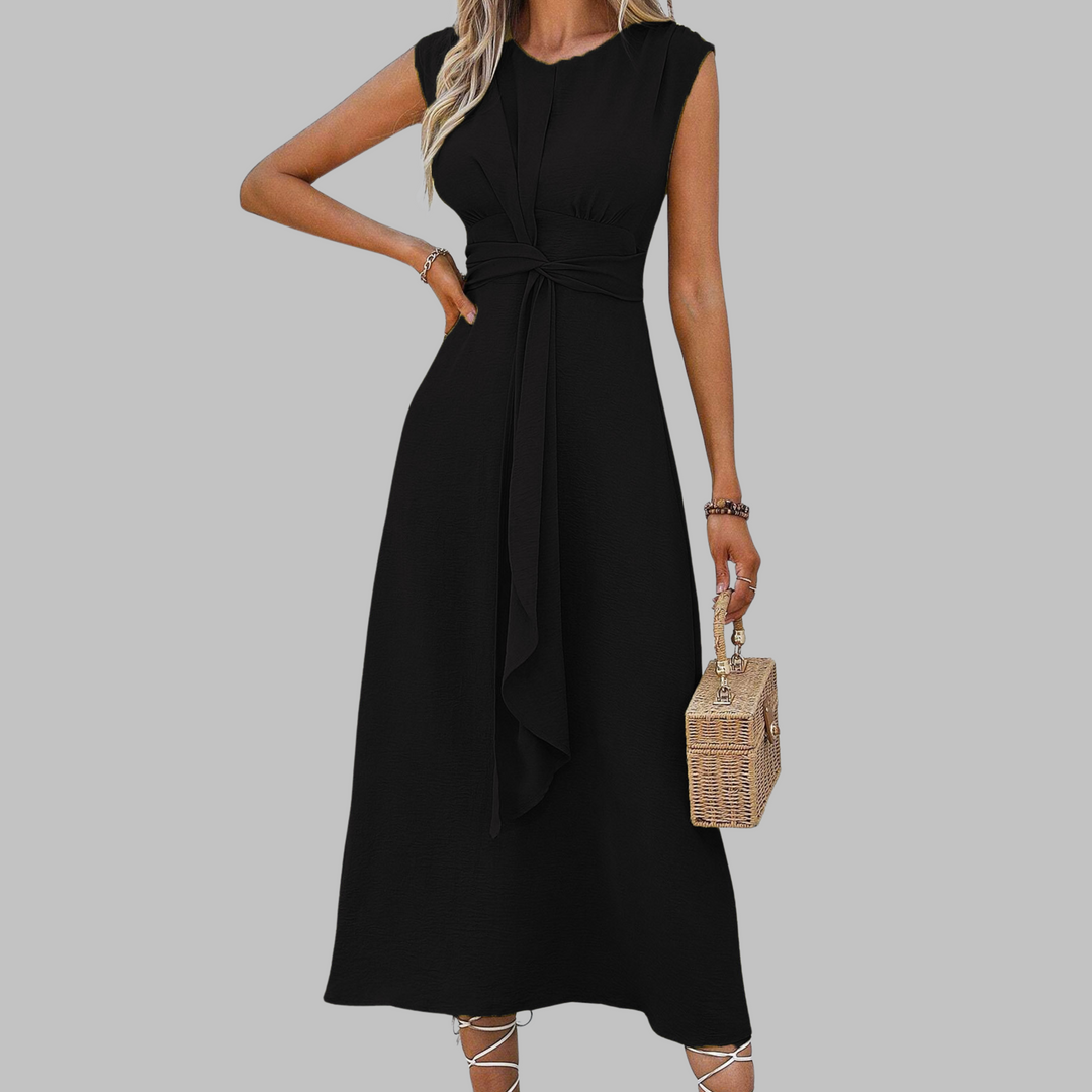Angela – Elegant Sleeveless Round Neck Maxi Dress