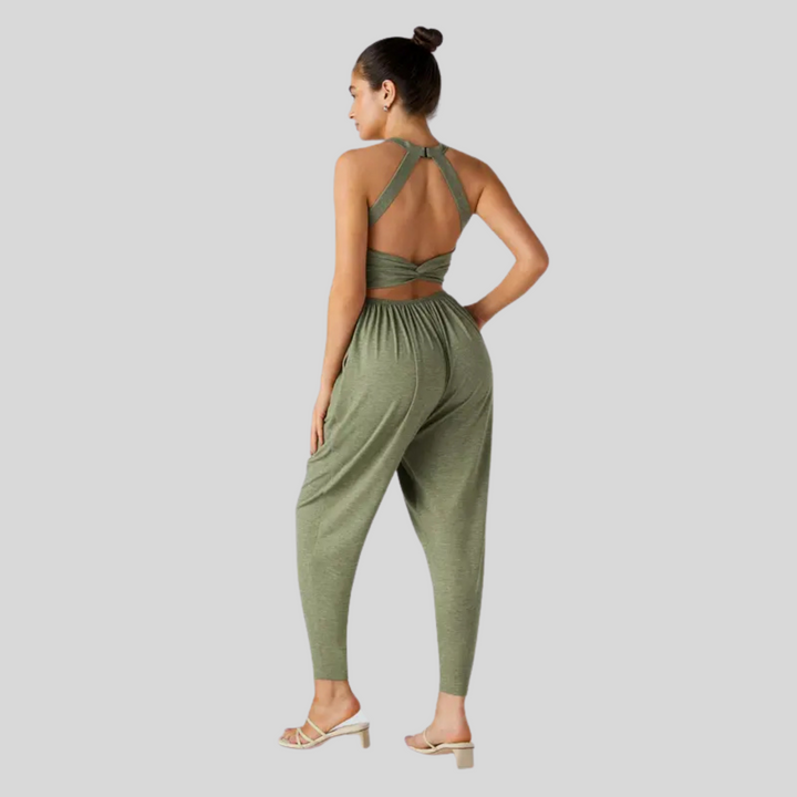 Josie – Comfy Backless Round Neck Lounge Jumpsuit