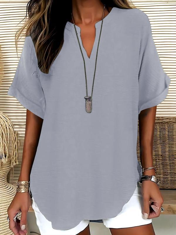 Maureen – Soft Notched Neck Blouse