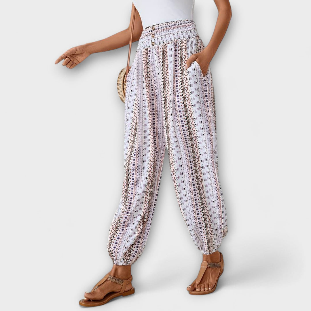 Zelora – Ethnic Graphic Wide-Leg Pants