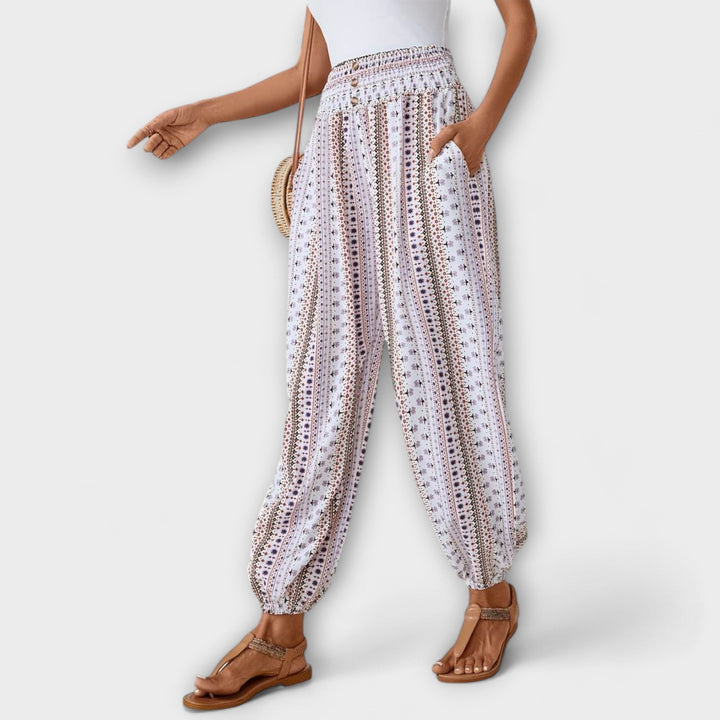 Zelora – Ethnic Graphic Wide-Leg Pants