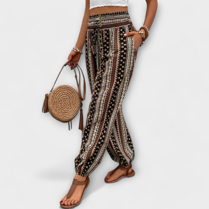 Zelora – Ethnic Graphic Wide-Leg Pants