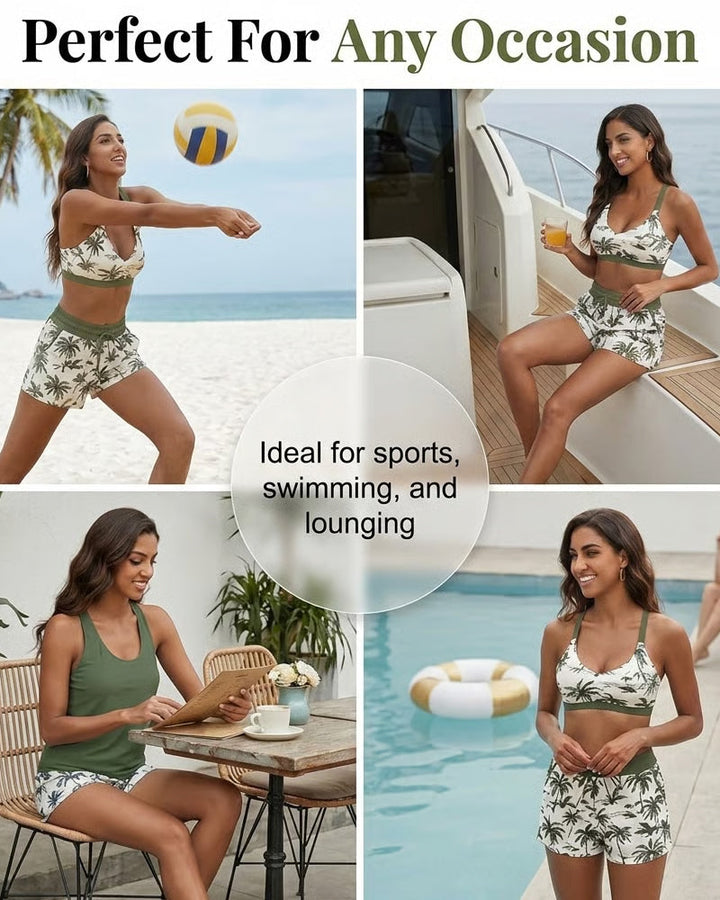 Josephine – Three-Piece Tankini and Shorts Set