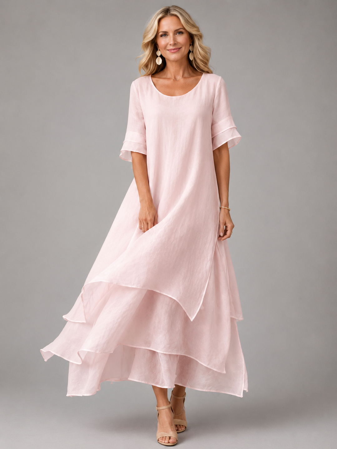 Serena – Tiered Maxi Dress with Flutter Sleeves
